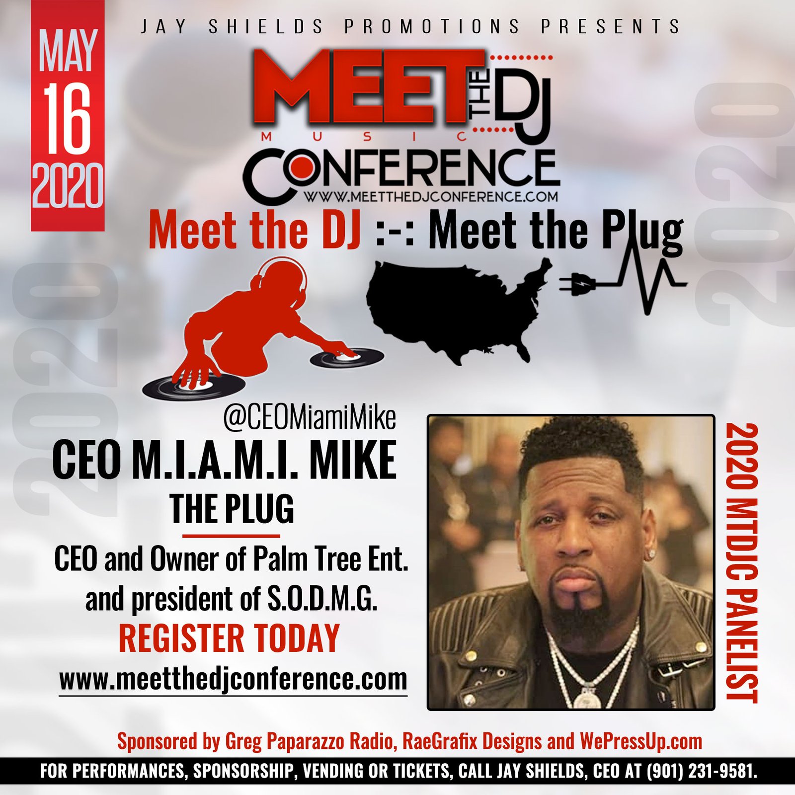 2020 Meet the DJ Conference CEO M.I.A.M.I. Mike Panelist Palm Tree